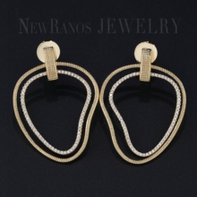 Newranos Fashion Geometric Heart Earrings Cubic Zirconia Circle Heart Drop Earrings for Women Fashion Jewelry EFX008664 2024 - buy cheap