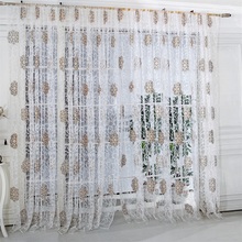 Junejour European Flower Ball Sheer Curtain Classical  Jacquard Sheer Panel Tulle Curtain For Living Room Bedroom Home 2024 - buy cheap