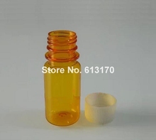 Free shipping 20g 20ml 100pcs/lot empty pill Medicine Bottles PET liquid Bottles Plastic Packaging bottle yellow with white lids 2024 - buy cheap