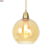 IWHD-lámpara colgante de bola de cristal de estilo nórdico, luminaria de cobre moderna para comedor, sala de estar, accesorios de iluminación 2024 - compra barato