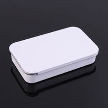 White Metal Tin Rectangle Mini Jewelry Storage Box Case Candy Coin Key Organizer Sliding Cover Organizer Small Items Containers 2024 - buy cheap