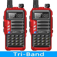 Baofeng-walkie-talkie portátil, banda tripla, 2 peças, 136-174/220-260/400 mhz, 8w, alta potência, 10km, longo alcance, rádio cb 2024 - compre barato
