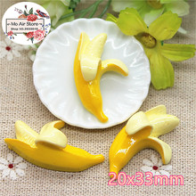 Banana fruit food 10PCS 20x33mm Resin Flat back Cabochon Art Supply Decoration Charm Craft 2024 - buy cheap