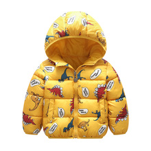 2021 Autumn Winter Baby Boys Girls Jacket Warm Thick Hooded Coat Clothing Kids Cartoon Dinosaur Doodling Down Jacket Outerwear 2024 - buy cheap