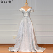 Dubai Grey Sweetheart Crystal Sexy Prom Dresses 2020 Dubai Design Sleeveless Luxury Prom Gowns Serene Hill BLA60925 2024 - buy cheap