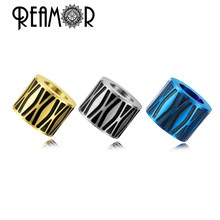 REAMOR DIY Metal Charms Beads Stainless Steel Big Hole Plating Collection Beads For Jewelry Making Necklaces Bracelet Wholesale 2024 - buy cheap