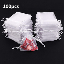 White 100pcs Organza Bag Jewelry Packaging Bags7x9 9x12 10x15 11x16 13x18 15x20 17x23 CM  Drawable Bags Gift Pouches Candy Bag5Z 2024 - buy cheap