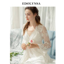 Lace Nightgowns Sleepshirts 2020 Robes Set Bathrobe Sets Sexy Nightdress Bridesmaid Robes Set Peignoir Wedding Robe Sets #H437 2024 - buy cheap