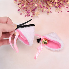 Casual Trendy Cat Ears With Bell Hair Clip Cosplay Party Fox Long Fur Lovely Costume Hair Clip Halloween Gift Hair Accessories 2024 - buy cheap