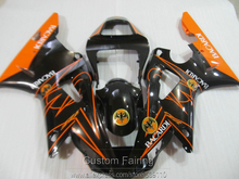 Kit de carenado de plástico para carrocería de Yamaha YZFR1 00 01, carenados quemados, colores negros y naranja, YZF R1 2000 2001 LK25 2024 - compra barato