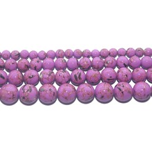 Wholesale Purple Synthesis Turquoises Stone Round Loose Beads 6 8 10 12 MM Pick Size For Jewelry Making DIY Bracelet Necklace 2024 - buy cheap