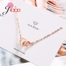 Pulseira ajustável de prata s925, bracelete para mulheres, casamento, noivado, brilhante, cz, cor de ouro rosa, joia, pulseira feminina 2024 - compre barato