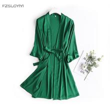 FZSLCYIYI Silk Satin Robes Wedding Bridesmaid Bride Gown kimono Solid robe Sleepwear Nightgown Bridesmaid Robes size M-XL 2024 - buy cheap