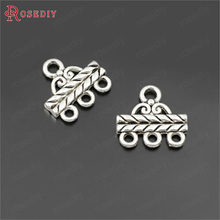 (27988)50PCS 14x13MM Antique Style Zinc Alloy 3 Holes Hanging Connector Earrings Charms Jewelry Findings Accessories Wholesale 2024 - compre barato