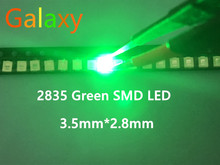 Chip de diodo emissor de luz brilhante, leds 500 smd 2835 0.2w verde com alto brilho, leds 520-525nm 2024 - compre barato