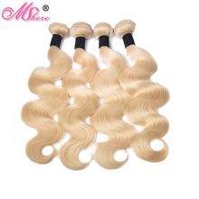 Mshere hair Peruvian Body Wave 613 Blonde Human Hair 3 Bundles With Closure Non Remy Hair Extension Bundles with Closure 2024 - buy cheap