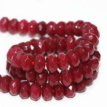Special red natural stone chalcedony jades 5x8mm charms faceted rondelle abacus loose beads diy jewelry making 15inch MY4326 2024 - buy cheap