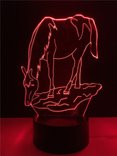 Gaopin cavalo animal bonito 3d lâmpada de iluminação led usb mood night light multicolorido toque rgb remoto luminaria mudança mesa decorativa 2024 - compre barato