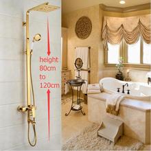 Dofaso Luxury Brass Rain Shower Set gold Shower Wall Mounted Shower Column square shower head 2024 - buy cheap