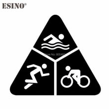 New Sports Triathlon Swimming Running and Bike Riding Reflective Auto Decal Cartoon Car Sticker  Bumper Body Decal Pattern Vinyl 2024 - buy cheap