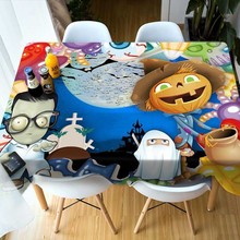 Halloween Party Supplies Decoration Table Cloth Cotton Linen Rectangle Tablecloth Dining Table Cover For Kitchen Home Decor 2024 - buy cheap