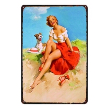 Pin UP Girl Beauty Retro Tin Signs Plaque Metal Vintage Wall Home Restaurant Apartment Art Decor Cuadros 30X20CM DU-1964 2024 - buy cheap