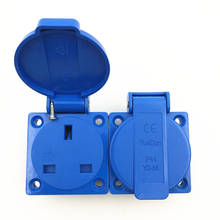 British industry safety outlet 13A 250V IP44 TUV BS certification blue UK waterproof power connector AC power socket 2024 - buy cheap
