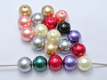 Cuentas redondas de 14mm de perlas de imitación, 50 Uds., de colores 2024 - compra barato
