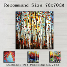 Pintura de parede de paisagem, pintura suspensa para decoração de sala, pintura a óleo de árvore moderna 2024 - compre barato