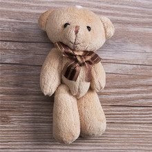 Lovely Plush Scarf Brown Teddy Bear Stuffed Animal Soft Toys 12CM For Bouquet Plush Animals 2024 - buy cheap