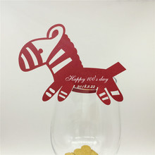 50pcs Laser Cut Cute Horse Wine Glass Card Table Name Place Escort Cup Card Baby Shower Party Wedding Birthday Decorations 2024 - buy cheap