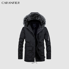 Caranfier casaco de algodão masculino, jaqueta para inverno, longo, macio, de algodão, com capuz, acolchoado 2024 - compre barato