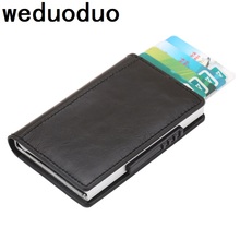 Weduoduo 2019 Men And Women Credit Card Holder New Design Pu Leather Fashion Mini Safe Aluminum Antimagnetic Purse Card Case 2024 - buy cheap