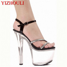 Hot Promotion Sexy 17cm Wedding Shoes Women Pole Dancing 7 Inch Platform High Heels Rhinestone High Heel Shoes 2024 - buy cheap