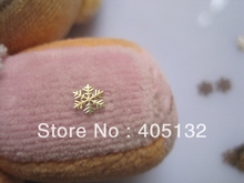 Aproximadamente 1000 unids/bolsa Metal oro Diseño de copo de nieve Metal no adhesivo láminas uñas decoración del arte MS-216-2 2024 - compra barato