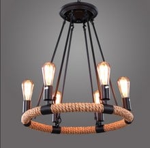 Loft Style Iron Rope Industrial Lamp Edison Vintage Pendant Light Fixtures For Dining Room Hanging Droplight Indoor Lighting 2024 - buy cheap