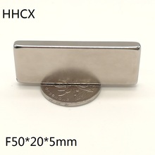1pcs Magnet 50x20x5 N35 Strong mm Square NdFeB Rare Earth Magnet 50*20*5 Neodymium magnet 2024 - buy cheap