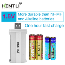 KENTLI-baterías de litio AA y AAA, 1,5 V, 2 ranuras, cargador inteligente, venta directa de fábrica, garantía de calidad, 4 Uds. 2024 - compra barato