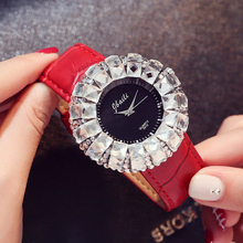 Luxury Large Crystal Dial Women Watches Fashion Red Leather Woman Watch Exquisite Casual Ladies Watch Female Clock Montre Femme 2024 - buy cheap