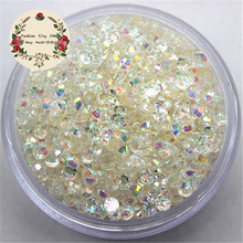 Diamantes de imitación para Nail art Diamantes de imitación de resina para decoración de uñas, 3,0 MM, SS12, 5000 Uds., transparente, AB, 14 caras 2024 - compra barato