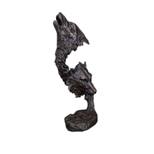 ArtsHom DW-110 пара волчьи головы Статуя Статуэтка чистая бронза дикая природа Волва медная Статуэтка животное бюст скульптура для декора подарок 2024 - купить недорого
