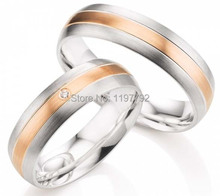 custom made  rose gold color color  titanium matching engagement wedding ring set for couples anel 2024 - buy cheap