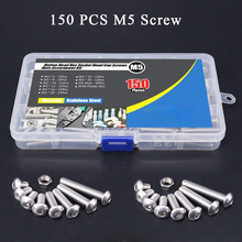 150Pcs M5 Stainless Steel Button Head Hex Socket Head Cap Bolts Screws Nuts Assortment Kit 2024 - buy cheap