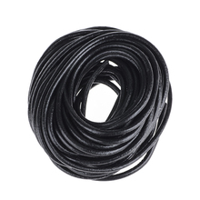 COMEOWN 4mm 10meters Black Round Genuine Leather Cord DIY Jewelry Making Necklace Bracelet Cords 2024 - buy cheap