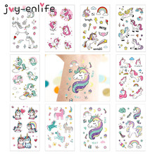 JOY-ENLIFE 3pcs Rocooart Cartoon Unicorn Tattoos Kids Children Tatouage Temporaire Body Art Waterproof Temporary Tattoo Stickers 2024 - buy cheap