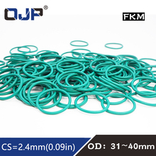 5PC/lot Rubber Ring Green FKM O ring Seal 2.4mm Thickness OD31/32/33/34/35/36/37/38/39/40mm Rubber O-Ring Oil Fuel Gasket Washer 2024 - buy cheap