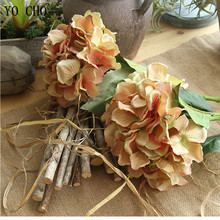 Flores artificiales de alta calidad para decoración del hogar, ramas de YO CHO, pompones europeos con flores artificiales de seda, para fiesta de la boda 2024 - compra barato