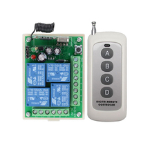 Dc12v 10a 4ch rádio controlador rf relé sem fio interruptor de controle remoto sistema 315 mhz 433.92 mhz transmissor receptor