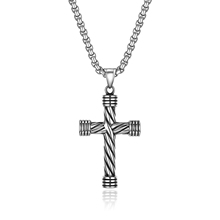 BONISKISS New Vintage Mens Cross Necklaces Long Chain Pendant Choker Man's Suspension Jewelry Necklace Male Charm Collares 2024 - buy cheap