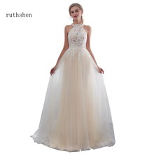 ruthshen Luxury Lace Wedding Dresses 2020 Floor Length Wedding Gowns Real Photo Simple Country Bridal Gowns Vestidos De Noiva 2024 - buy cheap